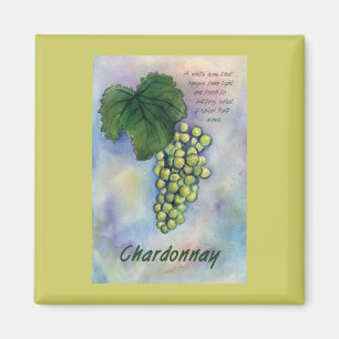 Imán Chardonnay Wine Grapes & Description Magnet