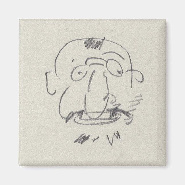 Imán Charge de Lautrec par Lui-Meme (lápiz sobre papel) (Frente)