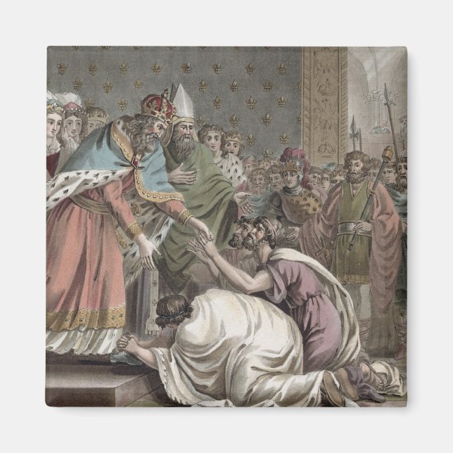 Imán Charlemagne (742-814) recibe a los embajadores de (Frente)