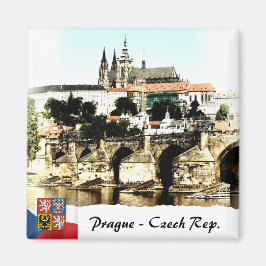 Imán Charles Bridge, Prague Magnet, Castle Panorama