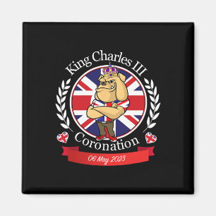 Imán Charles Coronation English Bulldog En Una Corona