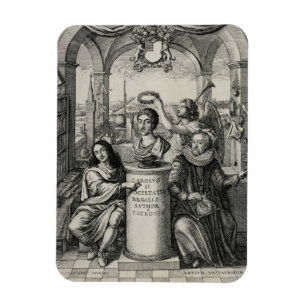 Imán Charles II (1630-85) como patrón del Societ real