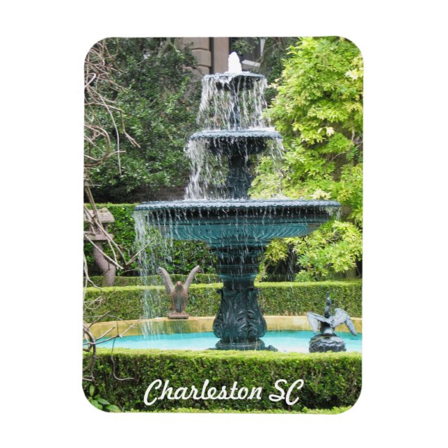 Imán Charleston South Carolina Garden Fountain Magnet (Vertical)