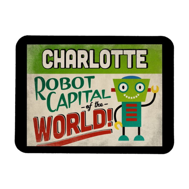 Imán Charlotte Carolina del Norte Robot - Graciosa Viñe (Horizontal)