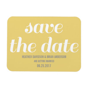 Imán Charm Save the Date Magnet, amarillo