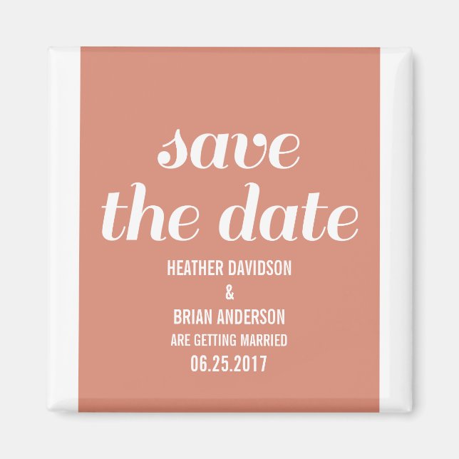 Imán Charm Save the Date Magnet, Naranja (Frente)