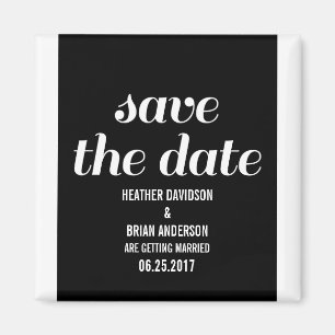 Imán Charm Save the Date Magnet, negro