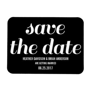 Imán Charm Save the Date Magnet, negro