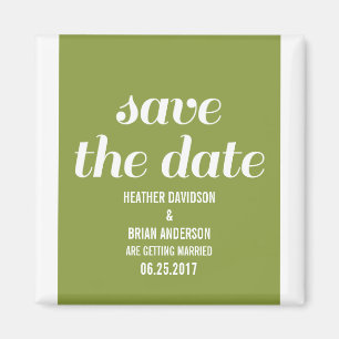 Imán Charm Save the Date Magnet, Olive Green