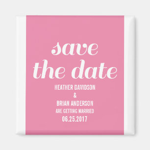Imán Charm Save the Date Magnet, rosa