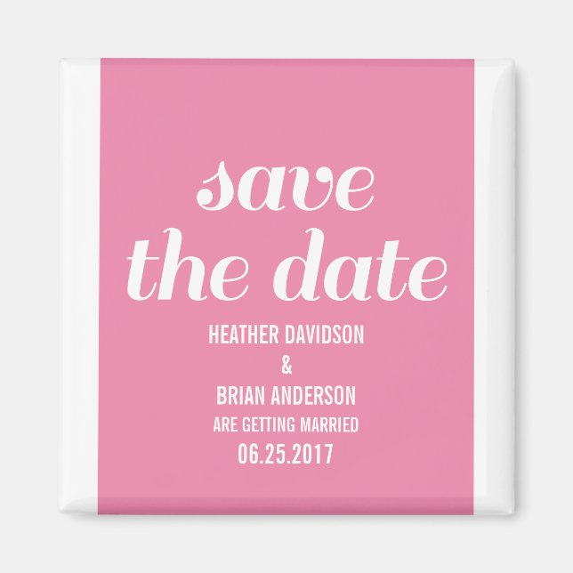 Imán Charm Save the Date Magnet, rosa (Frente)