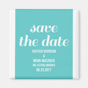 Imán Charm Save the Date Magnet, turquesa