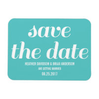 Charm Save the Date Magnet, turquesa