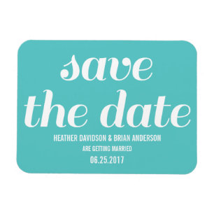 Imán Charm Save the Date Magnet, turquesa