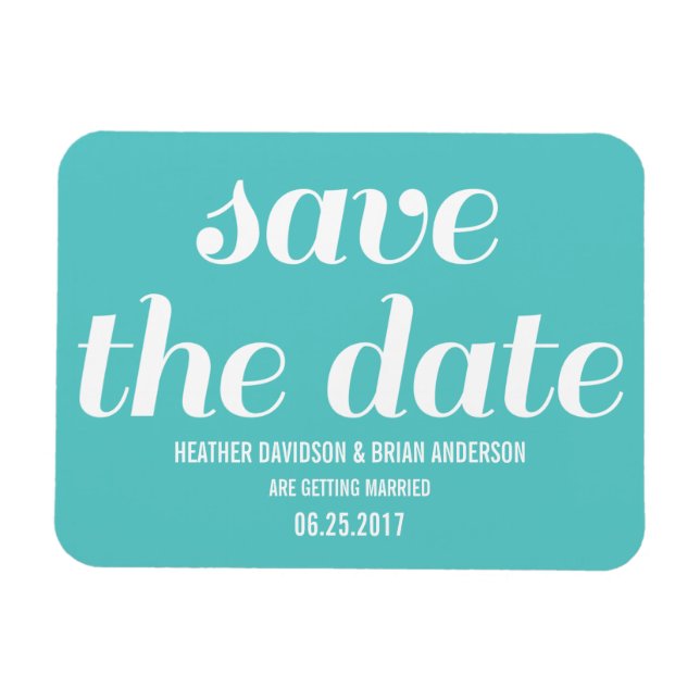 Imán Charm Save the Date Magnet, turquesa (Horizontal)