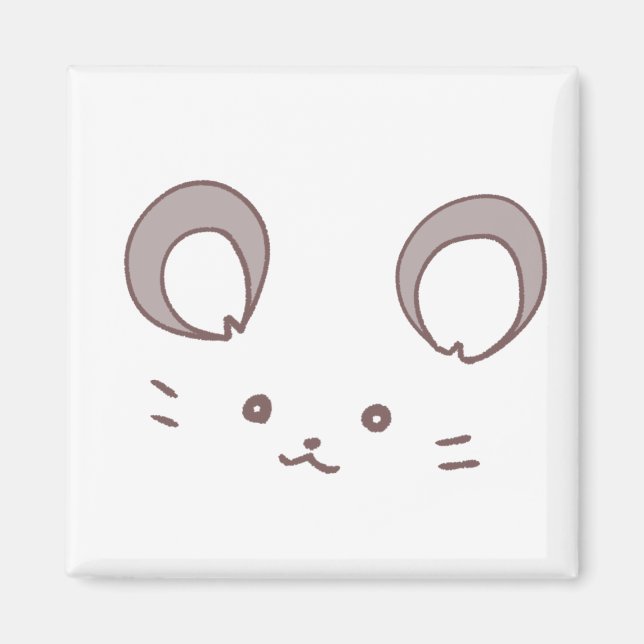 Imán Charming Beige Mouse Magnet - Simple & Stylisマグネット (Frente)