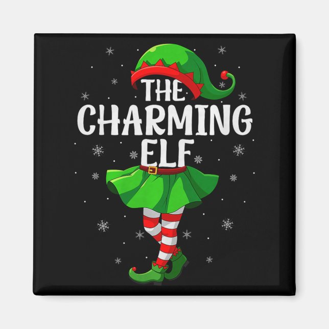 Imán Charming Elf Christmas Girls Women Elf Squad Xmas  (Frente)