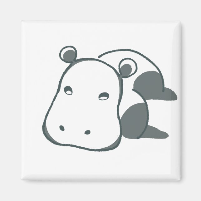 Imán Charming Hippo Magnet - Calming Green Minimal (Frente)