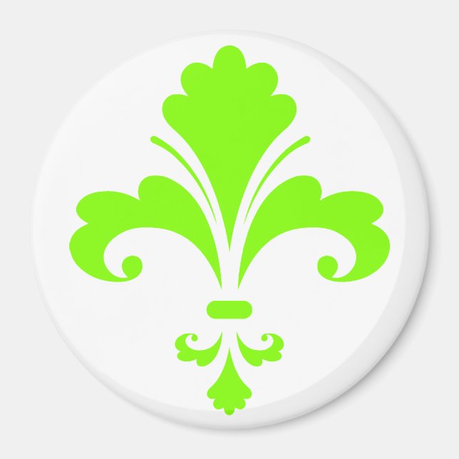 Imán Chartreuse, Neon Green Fleur de lis (Frente)