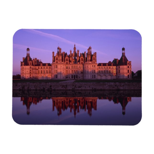 Imán Chateau Chambord al atardecer, valle del Loira, Fr (Horizontal)