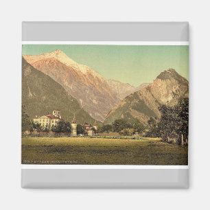 Imán Chateau de Werra, vintage Phot de Valais, Suiza