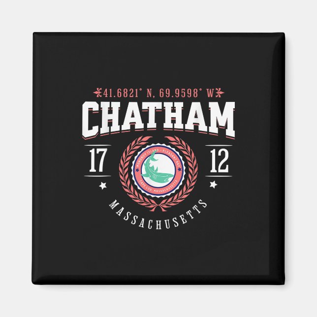 Imán Chatham Mamáes Cape Cod Souvenir Beach Shark Nauti (Frente)