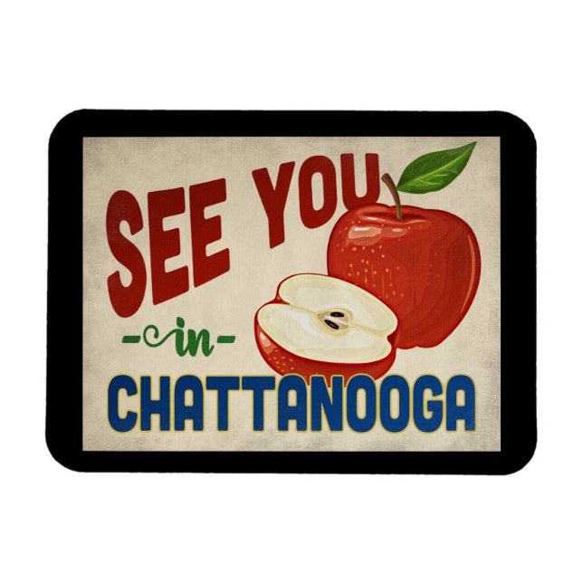 Imán Chattanooga Tennessee Apple - Viajes de época (Horizontal)