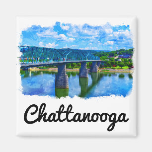 Imán Chattanooga Tennessee Watercolor