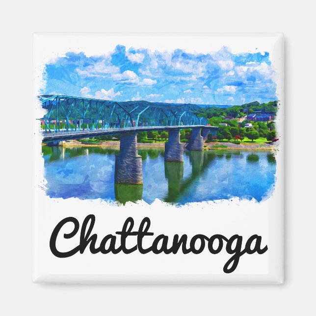 Imán Chattanooga Tennessee Watercolor (Frente)