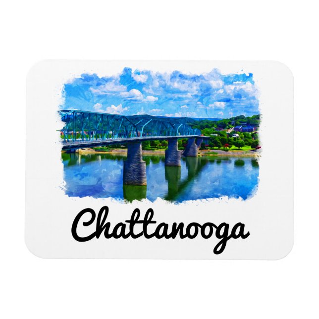 Imán Chattanooga Tennessee Watercolor (Horizontal)