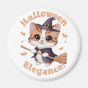 Imán Chausie Cat encantando la apariencia de Halloween