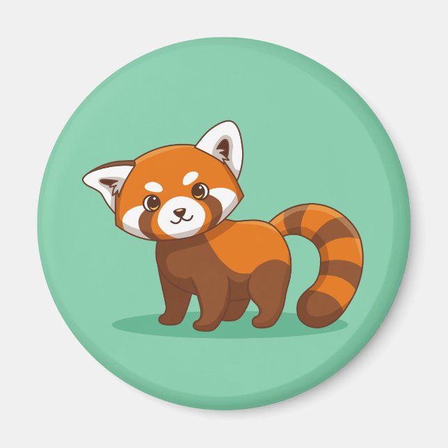 Imán Che Red Panda sobre Verde (Frente)