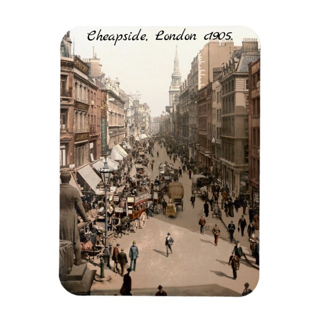 Imán Cheapside c1905, escena callejera de Londres (Vertical)