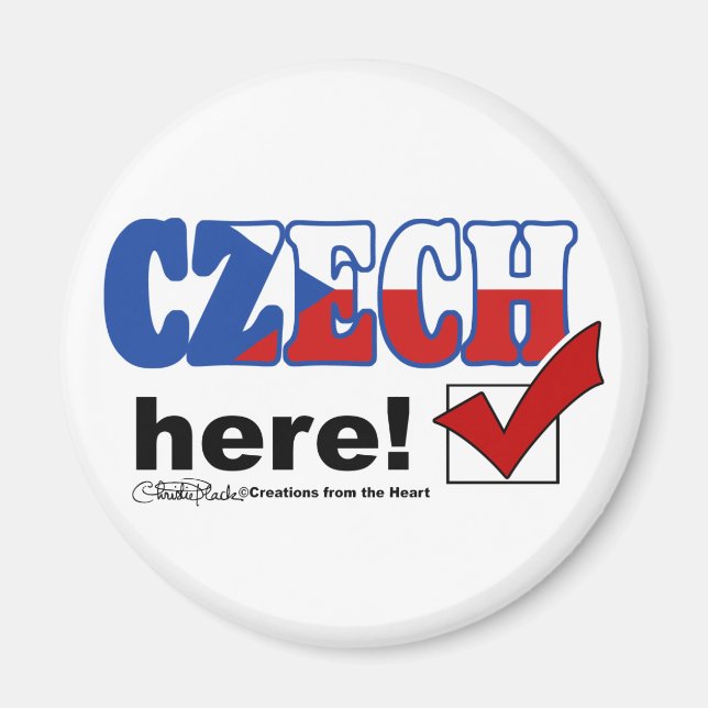 Imán Checo Aquí (luz) (Frente)
