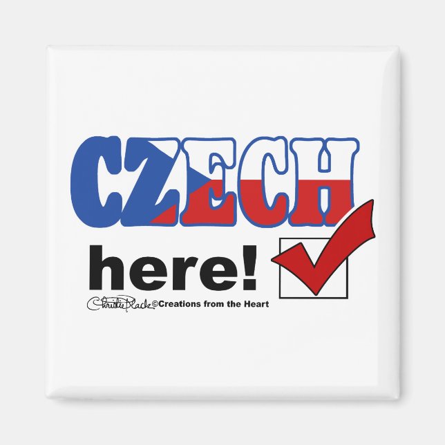 Imán Checo Aquí (luz) (Frente)