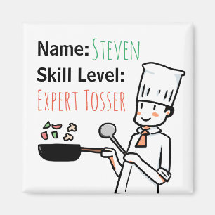 Imán Cheeky Chef Expert Tosser Funny Name Fridge