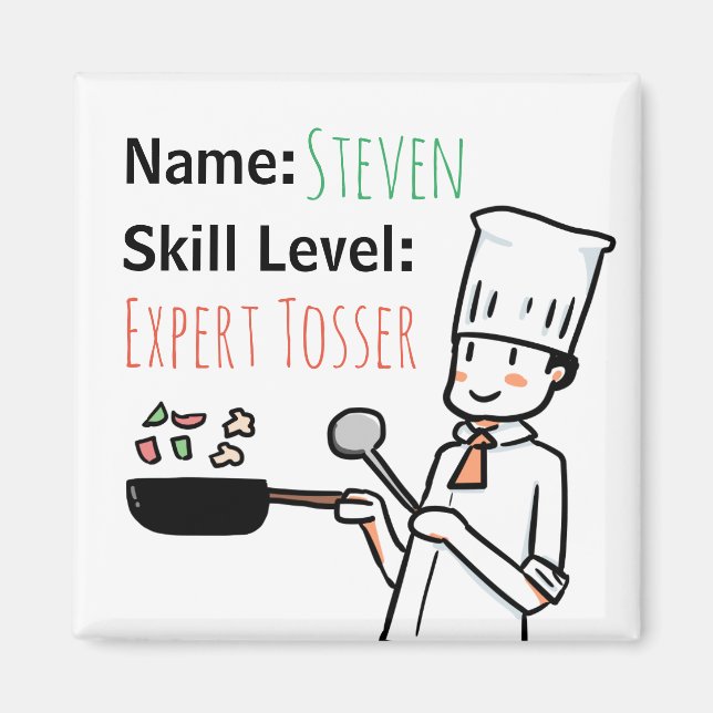 Imán Cheeky Chef Expert Tosser Funny Name Fridge (Frente)