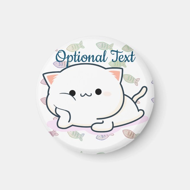 Imán Cheeky Kawaii Style Kitten (Frente)