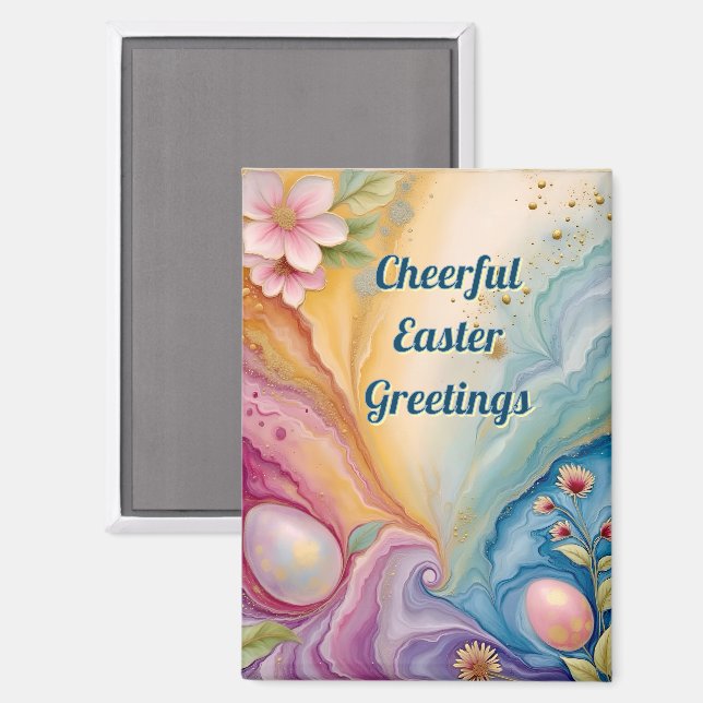 Imán ~ CHEERFUL EASTER GREETINGS ~  Magnet (Anverso/Reverso)