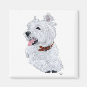 Imán Cheerful West Highland White Terrier