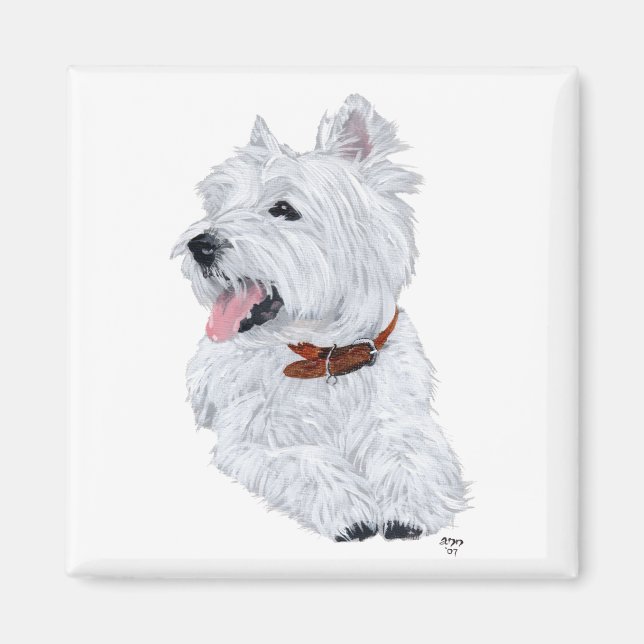 Imán Cheerful West Highland White Terrier (Frente)