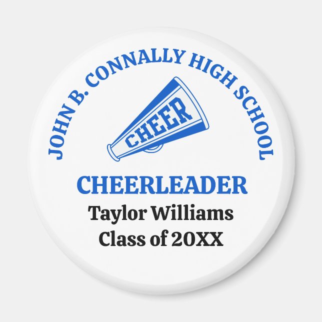 Imán Cheerleader de Escuela Secundaria Personalizado Az (Frente)