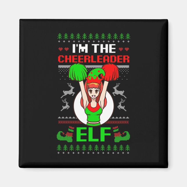 Imán Cheerleader Elf Design Christmas Cheerleading  (Frente)