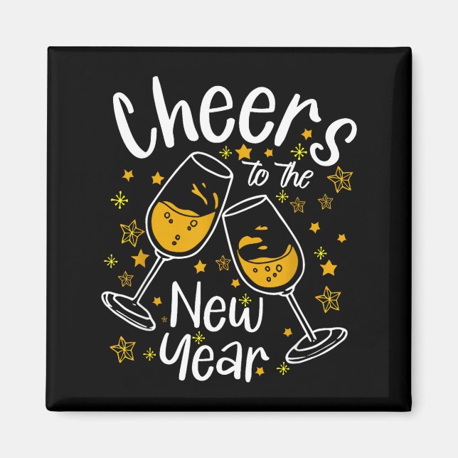 Imán Cheers To A New Year Eve Party Countdown Happy New (Frente)