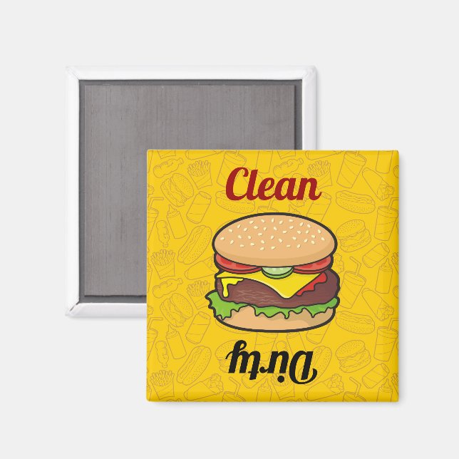 Imán Cheeseburger Dishwasher Magnet (Anverso/Reverso)