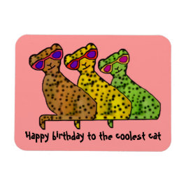 Imán Cheetah Guay Cats Happy Birday Premium Magnet