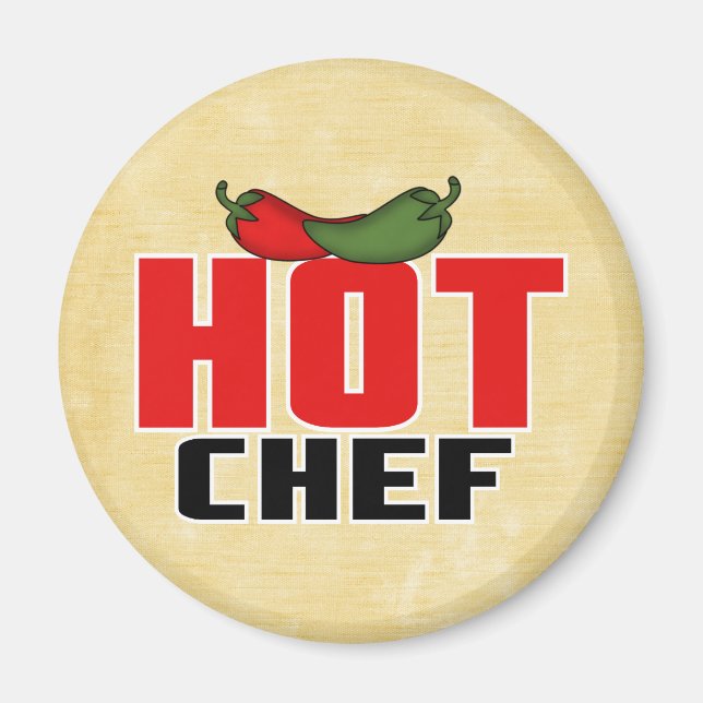 Imán Chef caliente (pimientos rojos y verdes) (Frente)