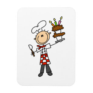 Imán Chef Con Tarta De Cumpleaños