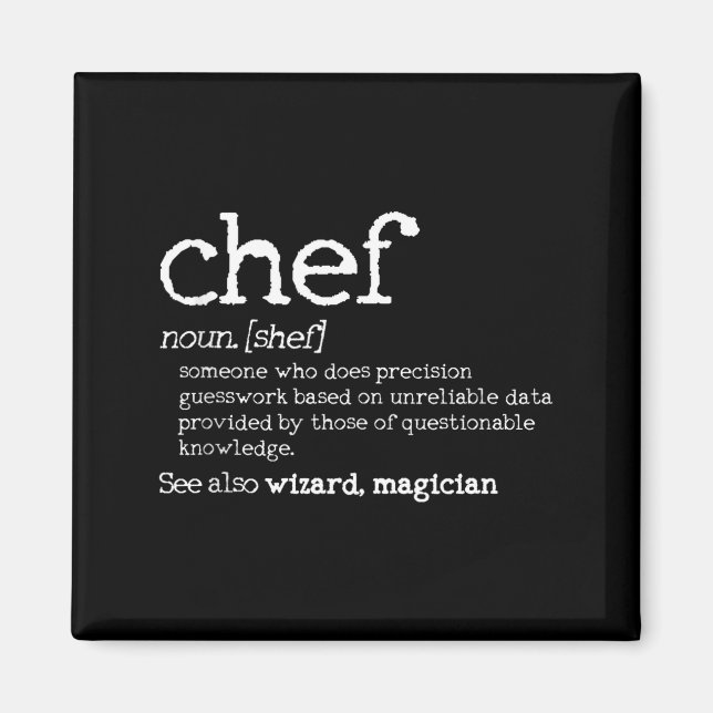 Imán Chef Definition - Funny Dictionary Cooking Gift Ta (Frente)