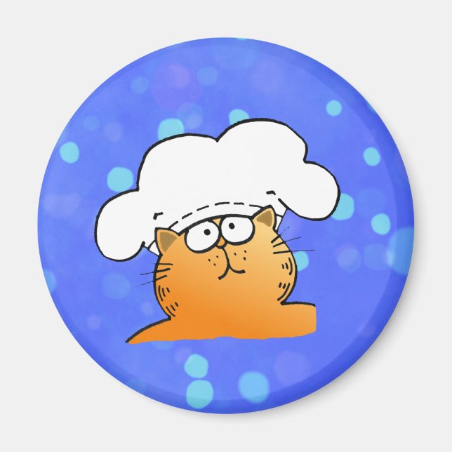 Imán Chef divertido | Funny personalizado Kitty Chef (Frente)